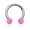 Pink, variant on Circular Barbell Ring Internally Threaded Horseshoe Synthetic Opal Balls 14G 16G
