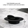 thumbnail image 6 of Flex Strainer® Sink Drain Strainer with Optional Stopper – No Center Stem, Fits Standard 3½” Sink Drains & Disposals – Easy Clean, Dishwasher Safe – Made in USA – Black, 1-Pack, 6 of 8