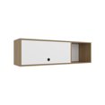 thumbnail image 2 of Miekor Furniture Sahara 47" Wide One - Door Wall Cabinet with Three Shelves and Pull up door for Home Office, Living room, Kitchen, Garage White and Natural Oak 38684, 2 of 8