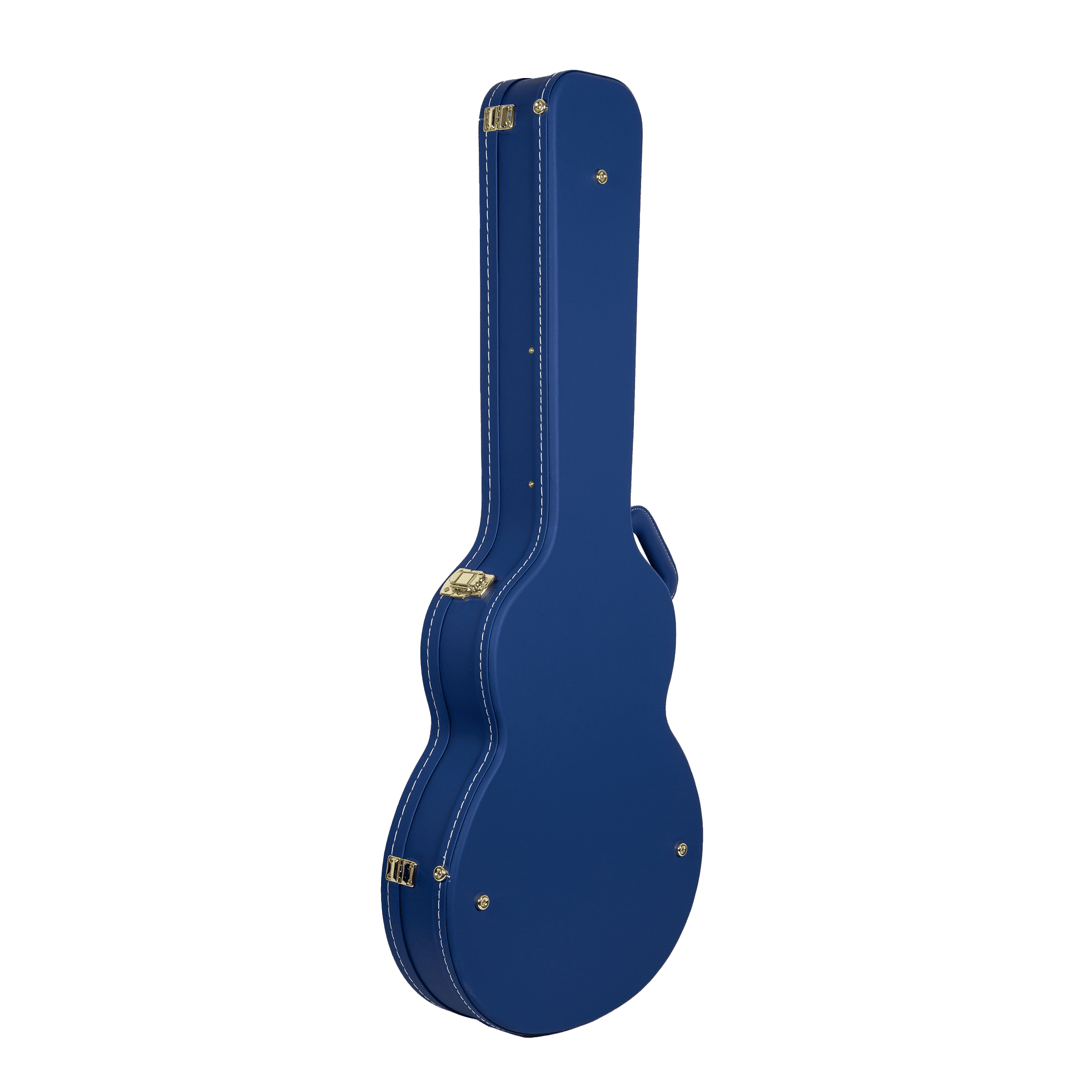 Crossrock Wooden Guitar Case -Fits 335 Style 6 Strings Semi-Hollow Electric Guitars -Vintage Hardware, Sponge Lining, Metal Feet, Storage Space-Vibrant Blue