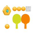 thumbnail image 3 of Entrenador de de mesa para interiores con raqueta y pelotas, entrenador de portátil para coordinación de ojos y manos para marco de amarillo DYNWAVEMX Entrenador de ping pong, 3 of 8