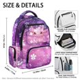 thumbnail image 4 of FKELYI Purple Cherry Flower Axolotl Print Kids Backpack for Girls 17 Inch Spacious Schoolbag with Multi-Pockets for Elementary Student Portable School Bookbag Casual Daypack, 4 of 7