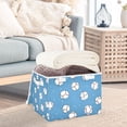 thumbnail image 3 of Yayeee Collapsible Cube Storage Bin with Lid Fabric Closet Decorative Basket with Handles, Baseballs Pattern, 3 of 7