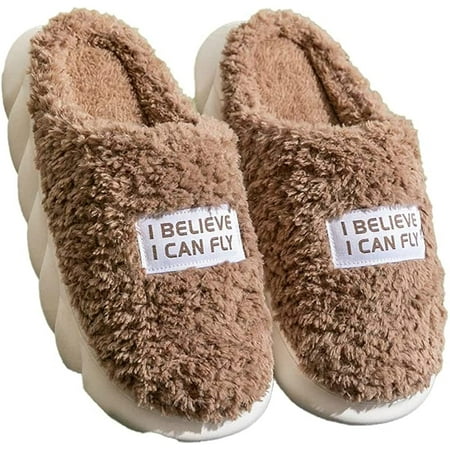 

PIKADINGNIS Women Men Casual Fluffy Warm Winter Soft House Shoes Fashion Printing Furry Indoor Slippers