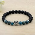 thumbnail image 2 of RSAMD Fashion Men's Women' s Natural Lava Stone Owl 8MM Beads Charm Bracelets Jewelry-505-33, 2 of 3