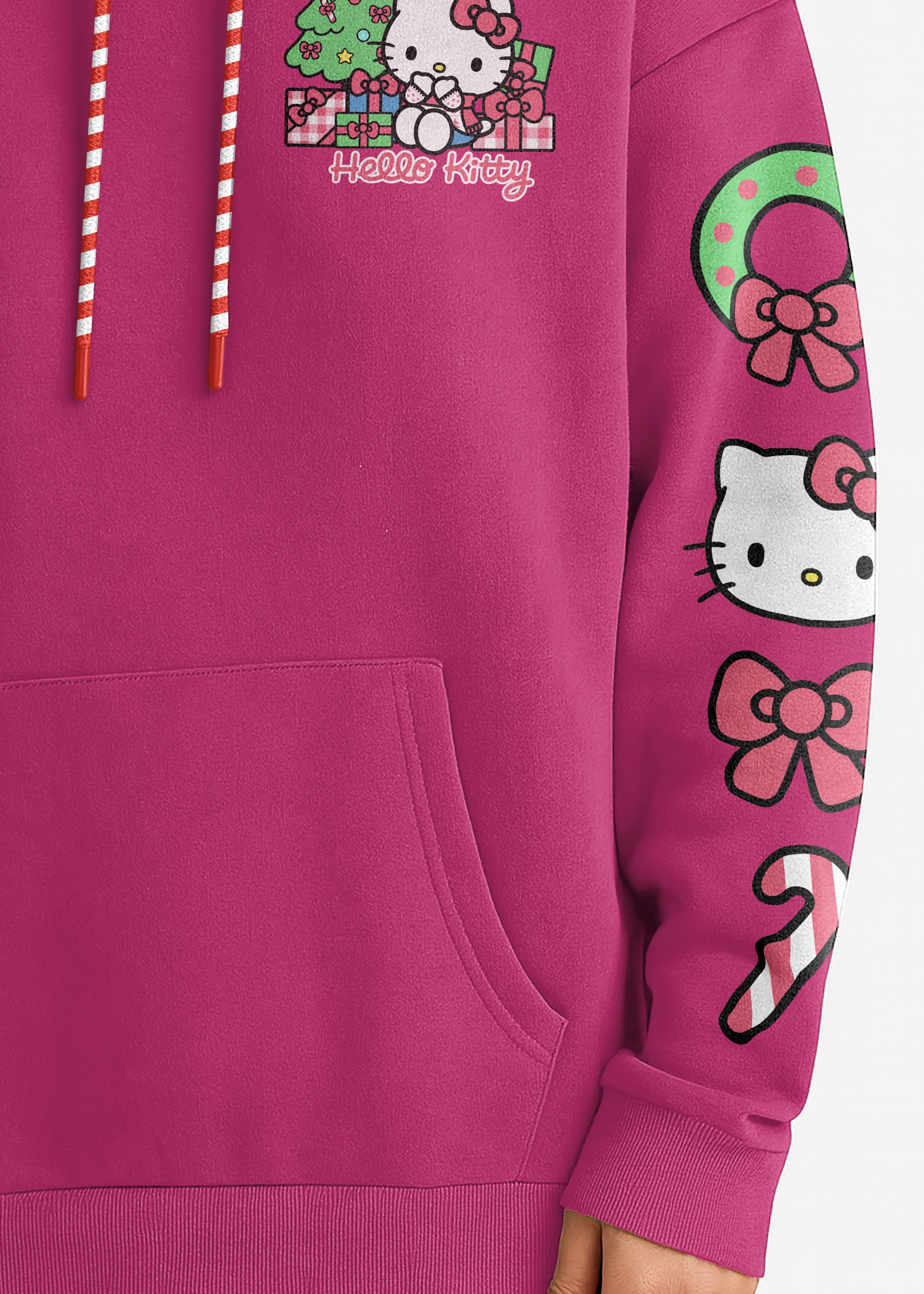 Hello Kitty Women's Holiday Graphic Hoodie with Long Sleeves, Sizes XXS–XXL