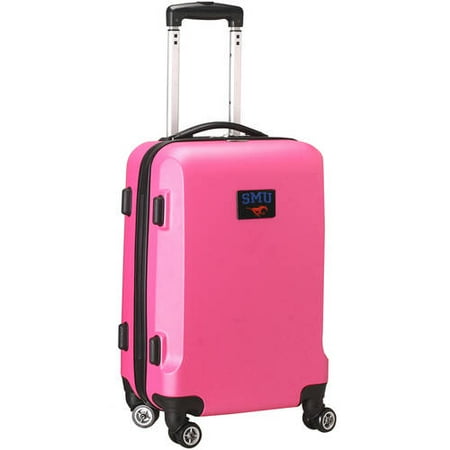 NCAA SMU Mustangs Pink Hardcase Spinner Carry On Suitcase