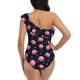 thumbnail image 6 of Yiaed Cartoon Donut Planets Print Women One Piece Swimsuits Tummy Control One Shoulder Bathing Suits Pattern Ruffle Swimwear-XX-Large, 6 of 8