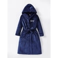 thumbnail image 2 of Boys Flannel Hooded Long Sleeve Bathrobe & Belt, 2 of 6