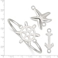 thumbnail image 3 of Diamond2Deal 925 Sterling Silver with Interchangeable Nautical Charms 3.00mm Bangle Bracelet for Women, 3 of 7