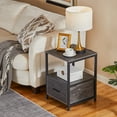 thumbnail image 2 of VECELO Nightstand with Drawer, Industrial End Table Sofa Side Table for Bedroom Living Room Office, Charcoal Gray, 2 of 8