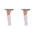 thumbnail image 3 of Sonducket Calcetines a rayas hasta el muslo por encima de la rodilla, calcetería cálida, juegos deportivos, calentadores de piernas, Día de San 2piezas Blanco Sonducket CBP379966, 3 of 5