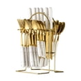 thumbnail image 3 of Juego de cubiertos de acero inoxidable Vajilla de acero inoxidable Multifuncional oro blanco, 3 of 9