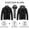 thumbnail image 2 of Chrisuno Men's Winter Jackets Warm Casual Military Fall Canvas Jacket Hoodies Black 2XL, 2 of 5