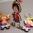 thumbnail image 2 of Anime One Piece Keychain Double Sided Monkey D Luffy Chopper Model Soft Adhesive Backpack Pendant Originality Kids Gifts Toy, 2 of 7
