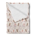 thumbnail image 2 of Nature Art Soft Flannel Fleece Blanket, Floral Theme Animals Flowers Images Pattern of Birds on Field Bells Spring Art, Cozy Plush for Indoor and Outdoor Use, 50" x 70", Multicolor, by Ambesonne, 2 of 5