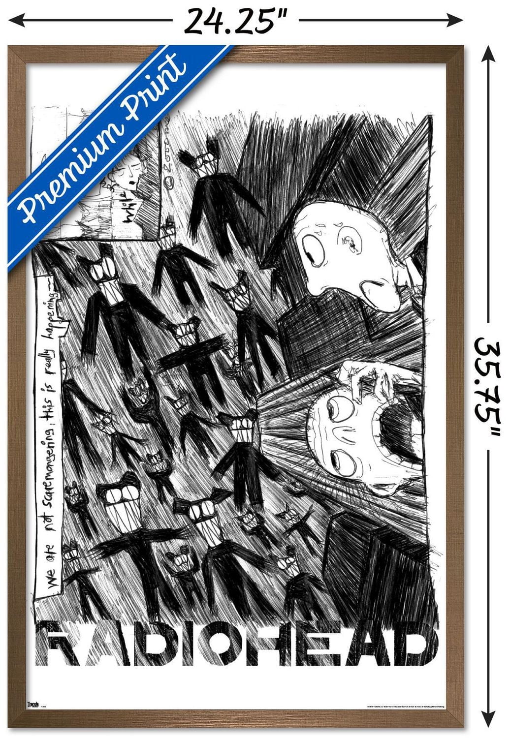 Radiohead - Scribble Wall Poster, 14.725" x 22.375" Framed