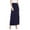 Navy, variant on Moa Collection Women's Maxi Length High Waist Foldable Waistband Solid Skirt