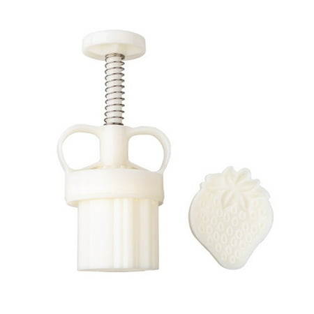 

1Pc Strawberry Shaped Baking Mold Hand Pressure Biscuit Mold Baking Tool (White)
