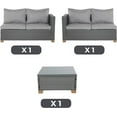 thumbnail image 3 of Grand Patio  Indoor/Outdoor 3-Piece Wicker Conversation Sets, 4 Seats, Light Gray, 3 of 8