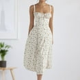 thumbnail image 4 of Robe Midi à Bretelles pour Femme, Imprimé Floral, Mode, Sans Manches, Robe Féminine, Vestidos, 4 of 7