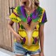 thumbnail image 1 of Fiudx Ofertas Flash Del Día Top Informal de Primavera y Verano de Manga Corta con Cuello En V para Mujer, 1 of 4