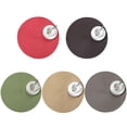thumbnail image 2 of Naturegr Dining Table Mat Round Woven Placemat Dining Table Mat Disc Bowl Pad Coaster Waterproof Decor, 2 of 6