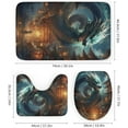 thumbnail image 3 of Abstract Dragon Shower Curtain Sets for Bathroom, 4 Pieces Retro Background Fantasy Animals Bathroom Decor Set Waterproof Shower Curtains with 12 Hooks Toilet Lid Rug and Bath Mat, 3 of 8