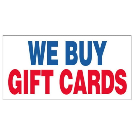 - GHP 2'x4' 13 oz Vinyl WE BUY GIFT CARDS Vinyl Business Banner Sign w Metal Grommets