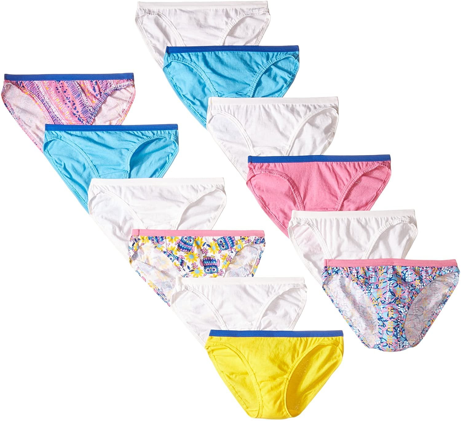 Fruit of the Loom Girls Assorted Cotton Bikinis Multi Pack