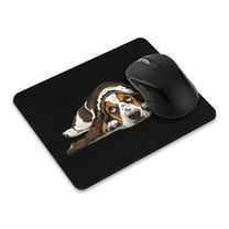 WIRESTER 8.66x7.08 in Rectangle Mouse Pad with Non-Slip Rubber Base for Computers, Laptop, Office & Home - Basset Hound Dog Lying Down Looking Up