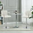 thumbnail image 6 of Duhome Elegant Lifestyle Bar Stool with Back Set of 2, Faux Leather Bar Stools with Arms Modern Adjustable Bar Chairs White, 6 of 7