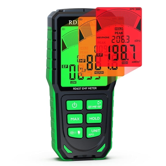 EMF Detector, Detect All 3 Types of Electromagnetic Radiation Field in 1 EMF Meter for 5G, WiFi and Smart Meters, EMF Reader for Ghost Hunting Equipment , Office