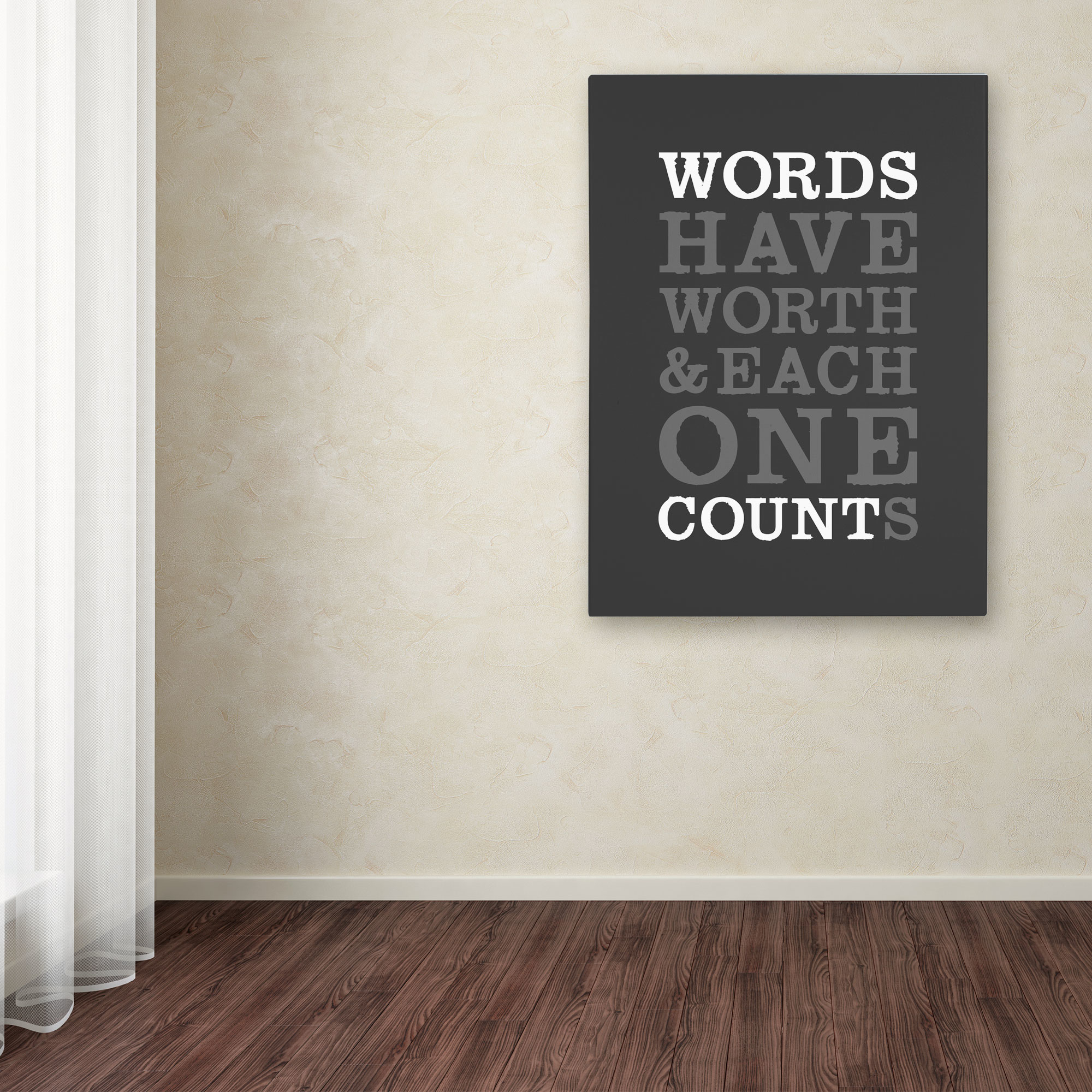 Trademark Fine Art "Words Worth" Canvas Art by Megan Romo