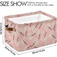 thumbnail image 4 of Storage Basket Berries Pink Foldable Canvas Laundry Baskets Bin Waterproof Inner Layer with Sturdy Handles for Toy Nursery Blanket Clothes 1 Pack Home Decor, 4 of 7