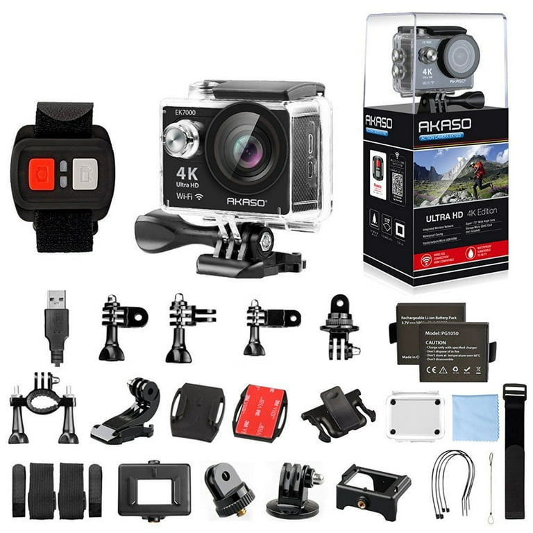  AKASO Brave 7 4K30fps 20MP WiFi Action Camera with Action  Camera Bike Kit Bundle : Electronics