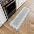 thumbnail image 3 of Ottomanson Border Bathroom Runner Rug 20" x 53" - Non Slip Low Pile Carpet, Light Gray, 3 of 14