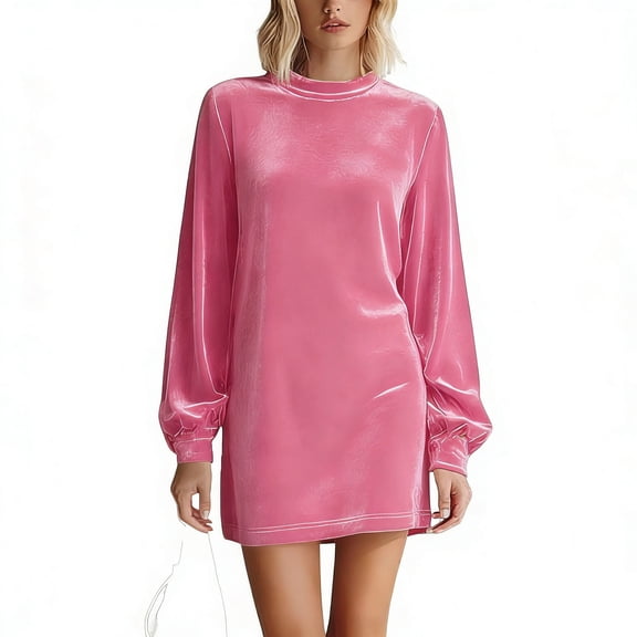 Fewfanhot Women Dresses Summer Short Sleeve Crushed Velvet Mini Short Dresses