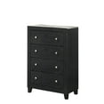 thumbnail image 3 of Modern Black & White Marble 3pc Queen Panel LED Headboard Bed Chest Nightstand Wooden Bedroom Set, 3 of 7