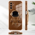 thumbnail image 5 of for Samsung Galaxy A13 5G Case Astronaut Plating Electroplate Luxury Elegant Case Camera Protector Kickstand Shockproof Protective Corner Back Cover Galaxy A13 5G Case -Brown, 5 of 11