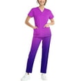 thumbnail image 6 of GXIPO Stretchy Scrubs for Women V-Neck Scrubs Top and Pants Nursing Uniform Tie Dye Workwear, 6 of 6