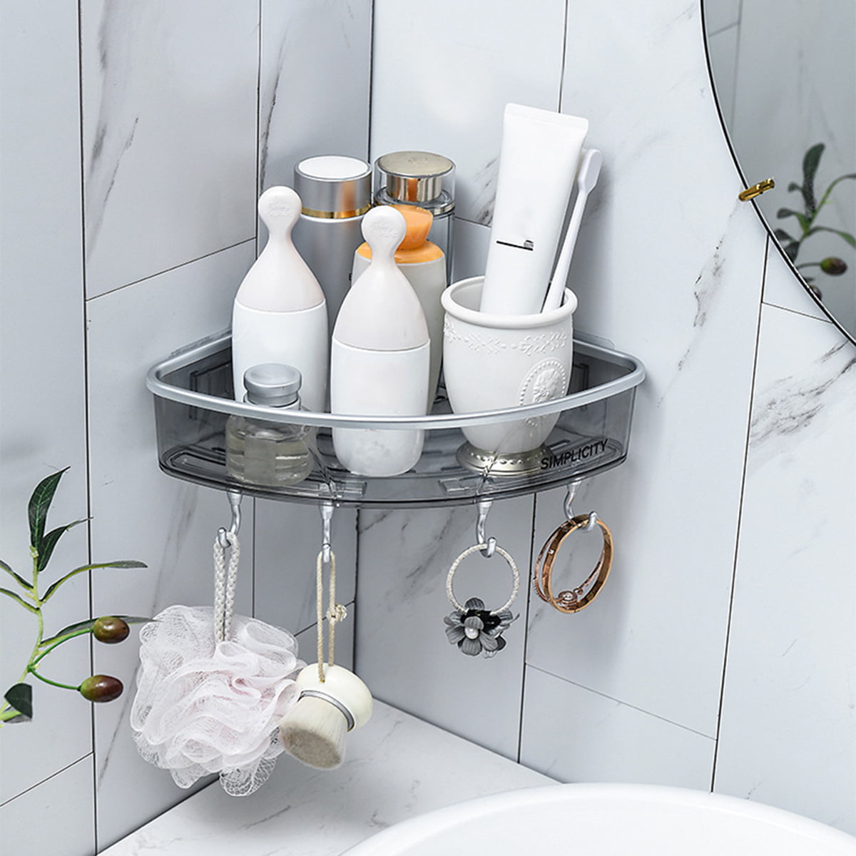 Bathroom Kitchen Shower Soap Rack Shelf Holder Caddy Wall Corner bath Holder 