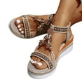 thumbnail image 6 of Mostsola Wedge Espadrilles for Women Platform Sandals Open Toe Boho Beaded Slingback Heels, 6 of 9