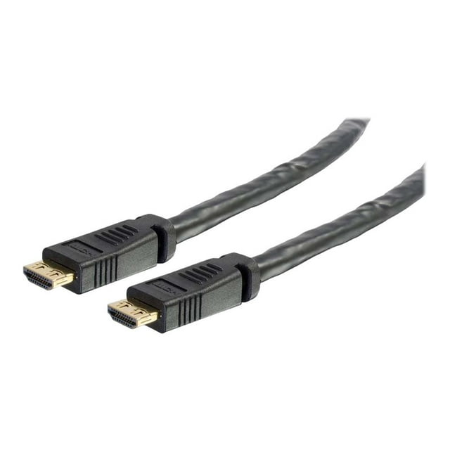 C2G 50ft 4K HDMI Cable with Gripping Connectors - Plenum Rated - HDMI cable - TAA Compliant - HDMI male to HDMI male - 50 ft - double shielded - black - plenum
