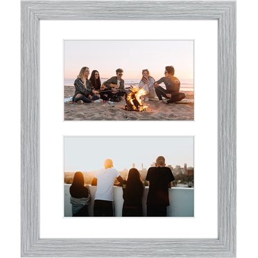Golden State Art 7x14 Black Wood Collage Frame – Displays Three 4x6 Photos – Wall Mount