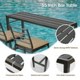 thumbnail image 6 of 3Pcs Outdoor Patio Bar Set, 55" Rectangular Pub Height High Top Bar Table with 2 Cushioned Bar Stools, Metal Bar Table and Chairs Set for Outside, Patio, Balcony, Backyard, Porch, Deck, 6 of 8