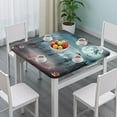 thumbnail image 3 of Halloween Graveyard Scene Pattern Square Fitted Tablecloth with Elastic Edge,Square Table Cover,Washable Elastic Table Cover for Home Kitchen Party Decor 34"x34", 3 of 6
