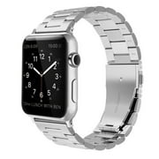 LUXE Silver Metal Link Stainless Steel Band for Apple Watch 42MM Series 5/4/3/2/1