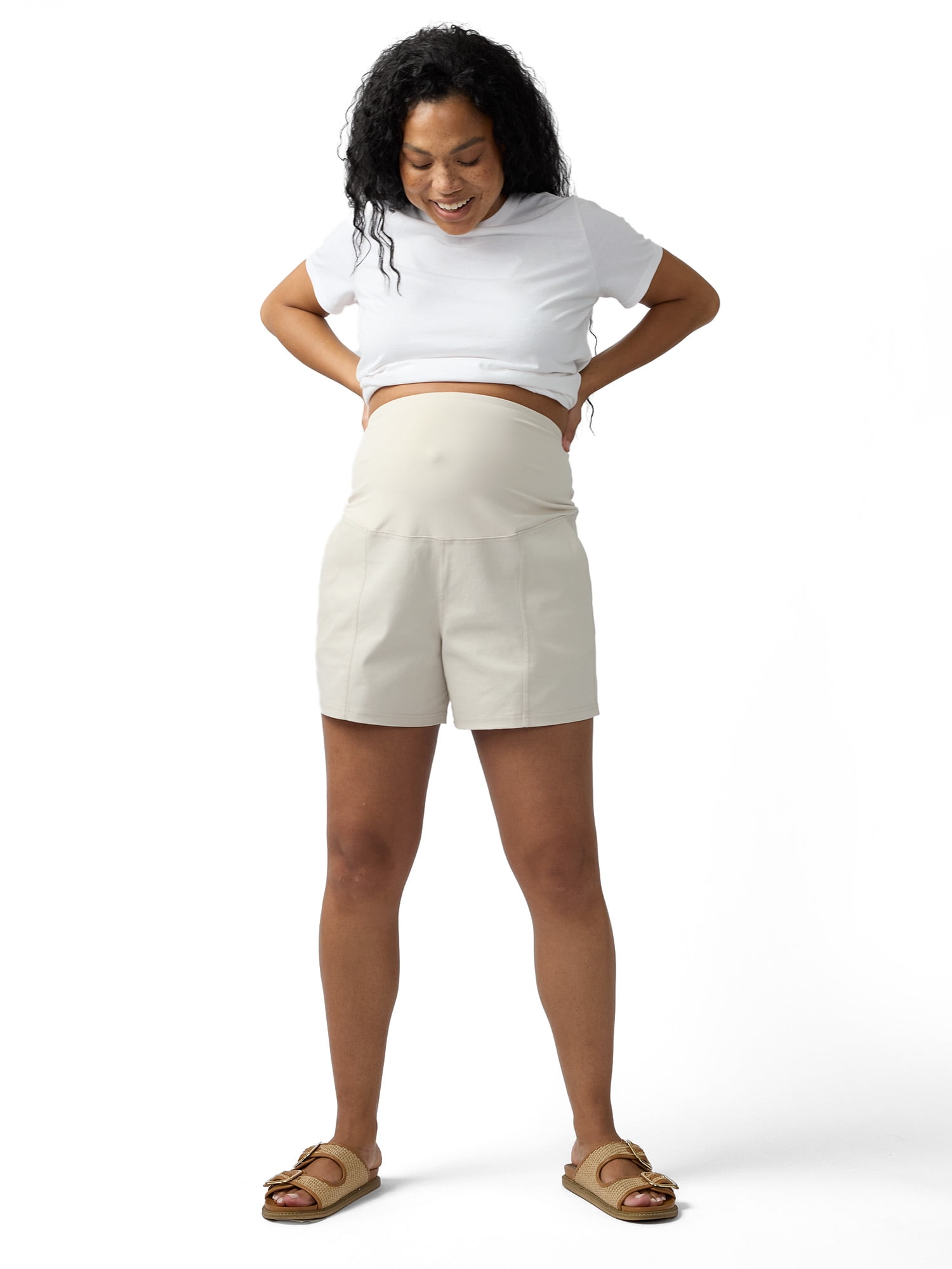 Ingrid & Isabel For Every Belly Women's Maternity Over The Belly Casual Shorts, Sizes S-XXL