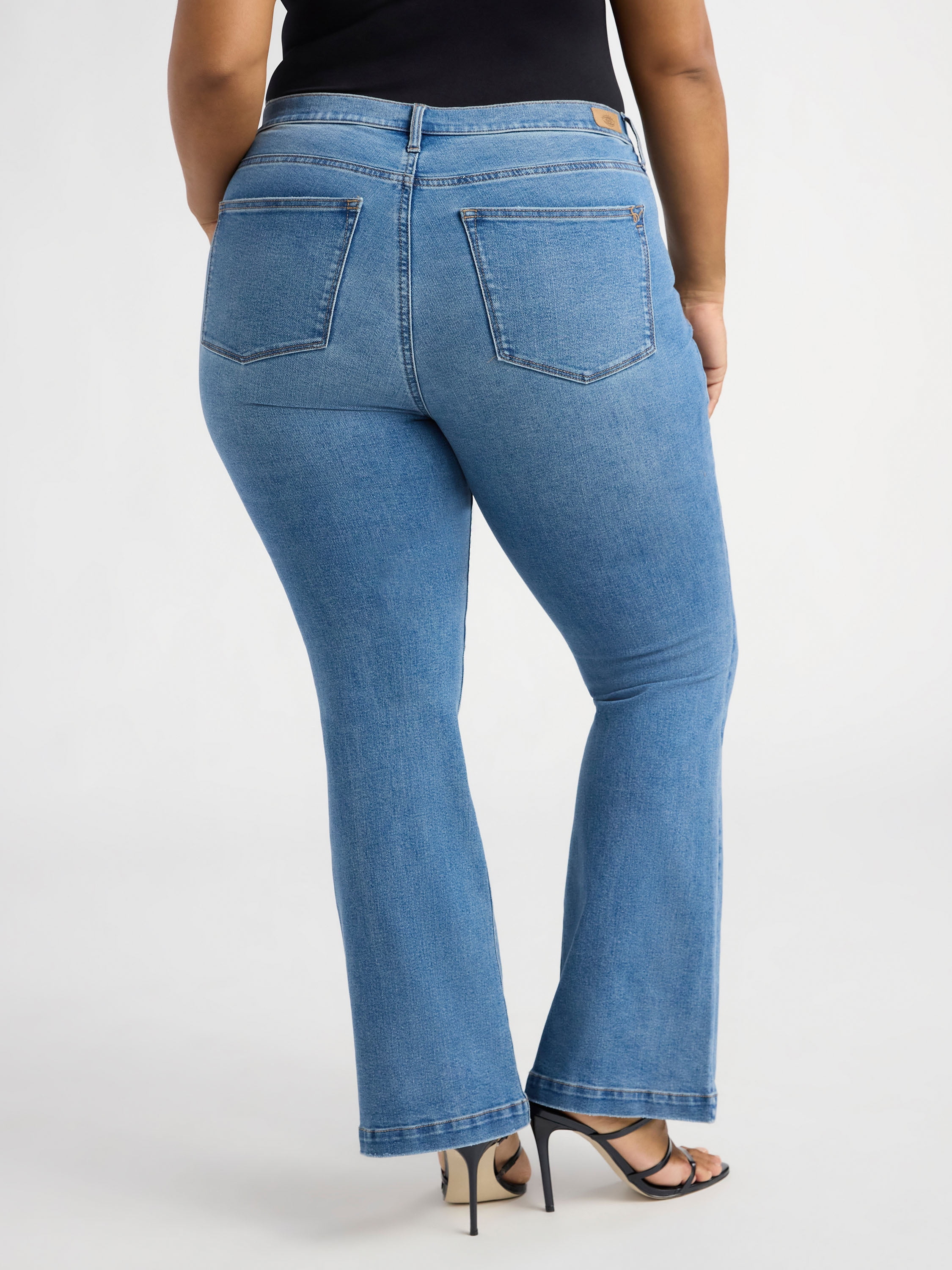 Sofia by Sofia Vergara Women's and Women's Plus Melisa Flare High Rise Jeans, 30.5", 32.5" and 34.5" Inseams, Sizes 0-28